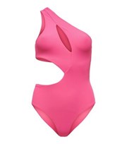 ONLY Mid Pink Cut Out One Shoulder Swimsuit